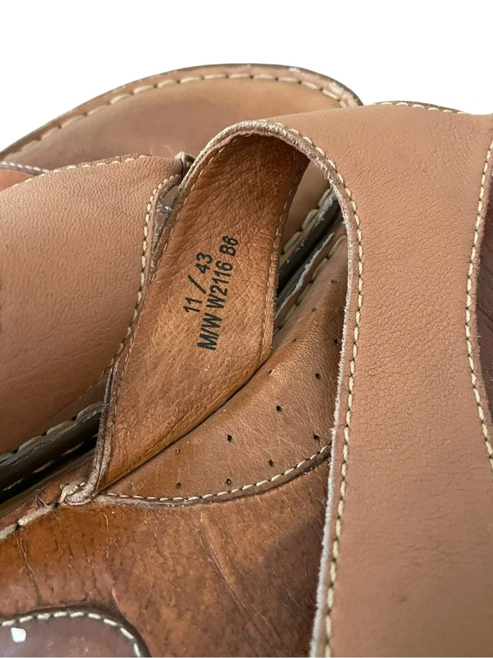 Born Vuarnet Brown Leather Thong Sandals Men’s 11 EU 43 Comfort Slide Flip Flops